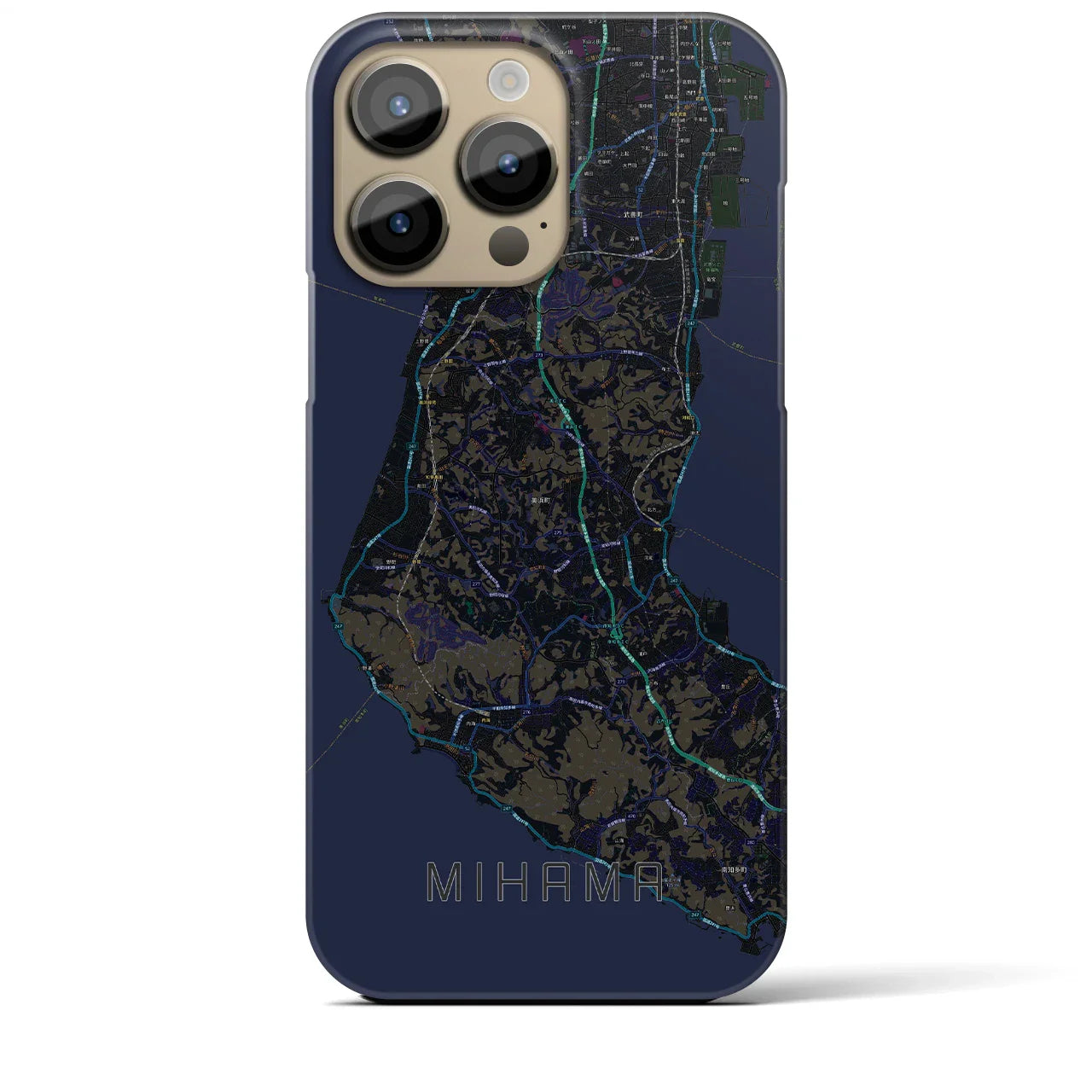 【美浜(愛知県)】地図柄iPhoneケース(バックカバータイプ)