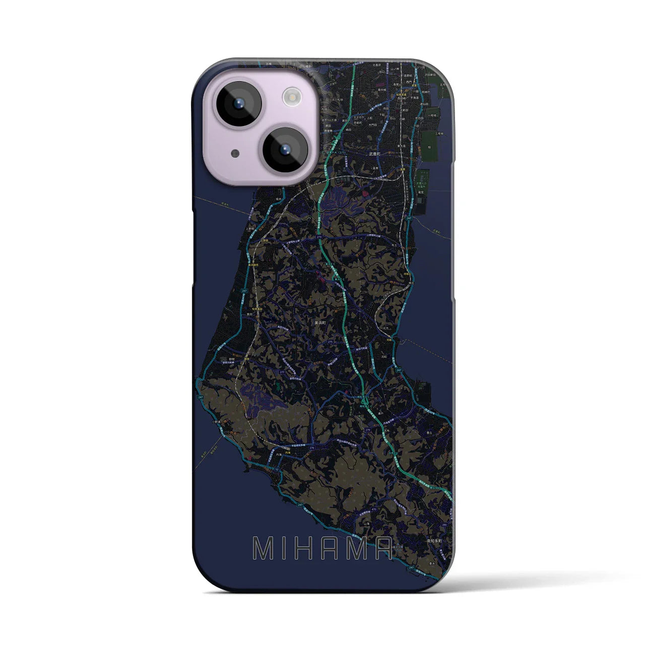 【美浜(愛知県)】地図柄iPhoneケース(バックカバータイプ)