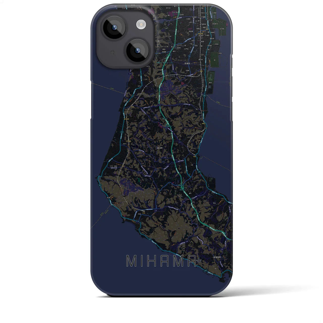 【美浜(愛知県)】地図柄iPhoneケース(バックカバータイプ)
