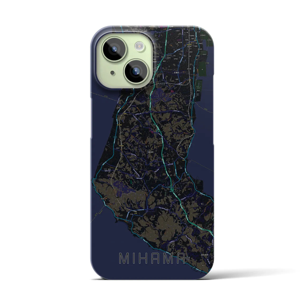 【美浜(愛知県)】地図柄iPhoneケース(バックカバータイプ)