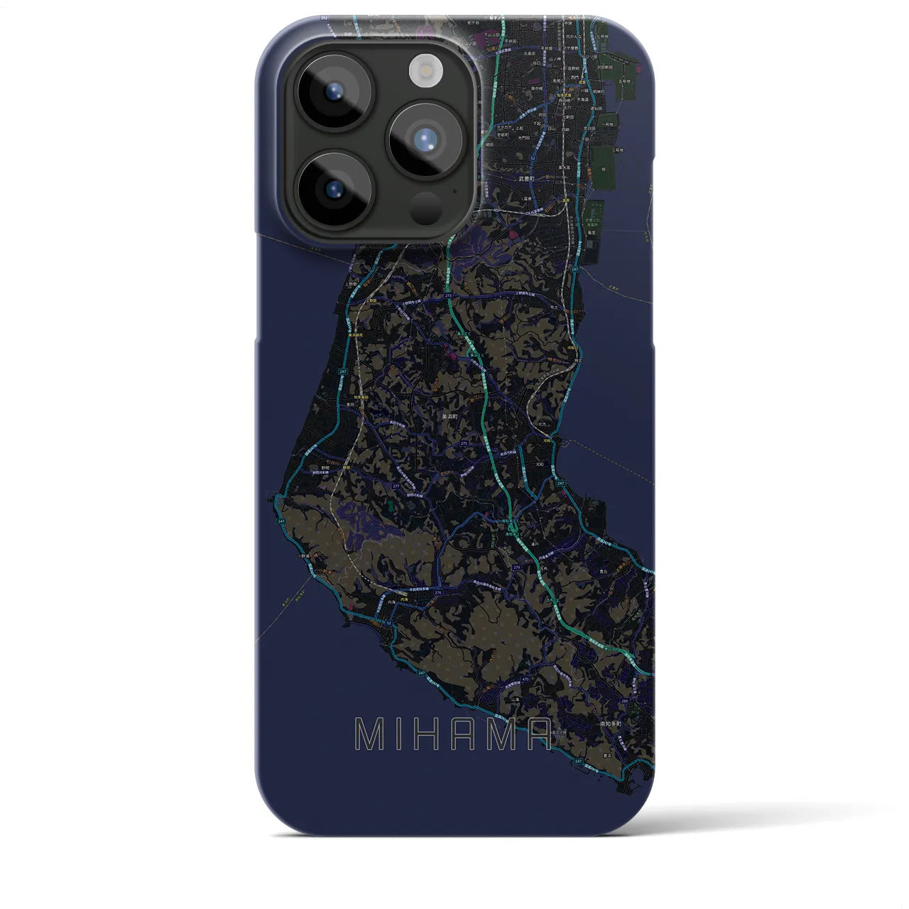 【美浜(愛知県)】地図柄iPhoneケース(バックカバータイプ)