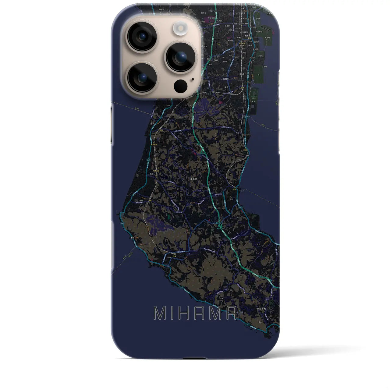 【美浜(愛知県)】地図柄iPhoneケース(バックカバータイプ)