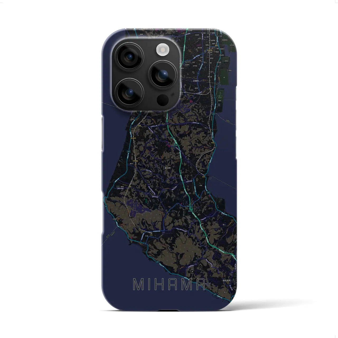 【美浜(愛知県)】地図柄iPhoneケース(バックカバータイプ)