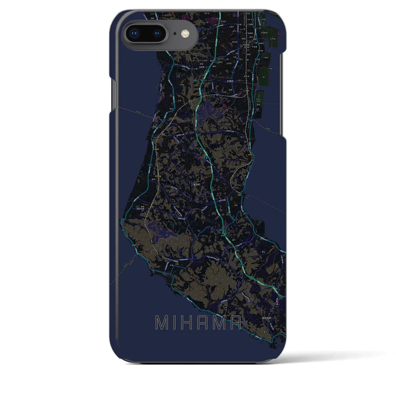 【美浜(愛知県)】地図柄iPhoneケース(バックカバータイプ)