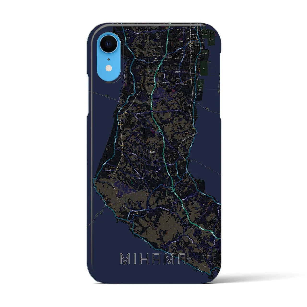 【美浜(愛知県)】地図柄iPhoneケース(バックカバータイプ)