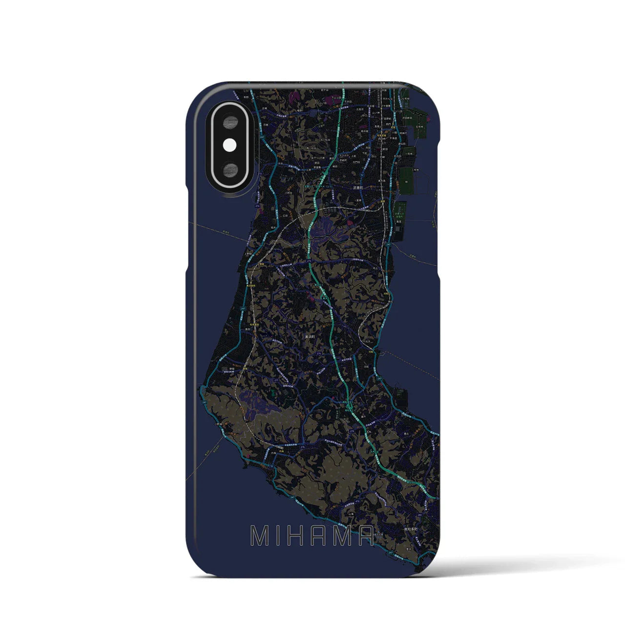 【美浜(愛知県)】地図柄iPhoneケース(バックカバータイプ)