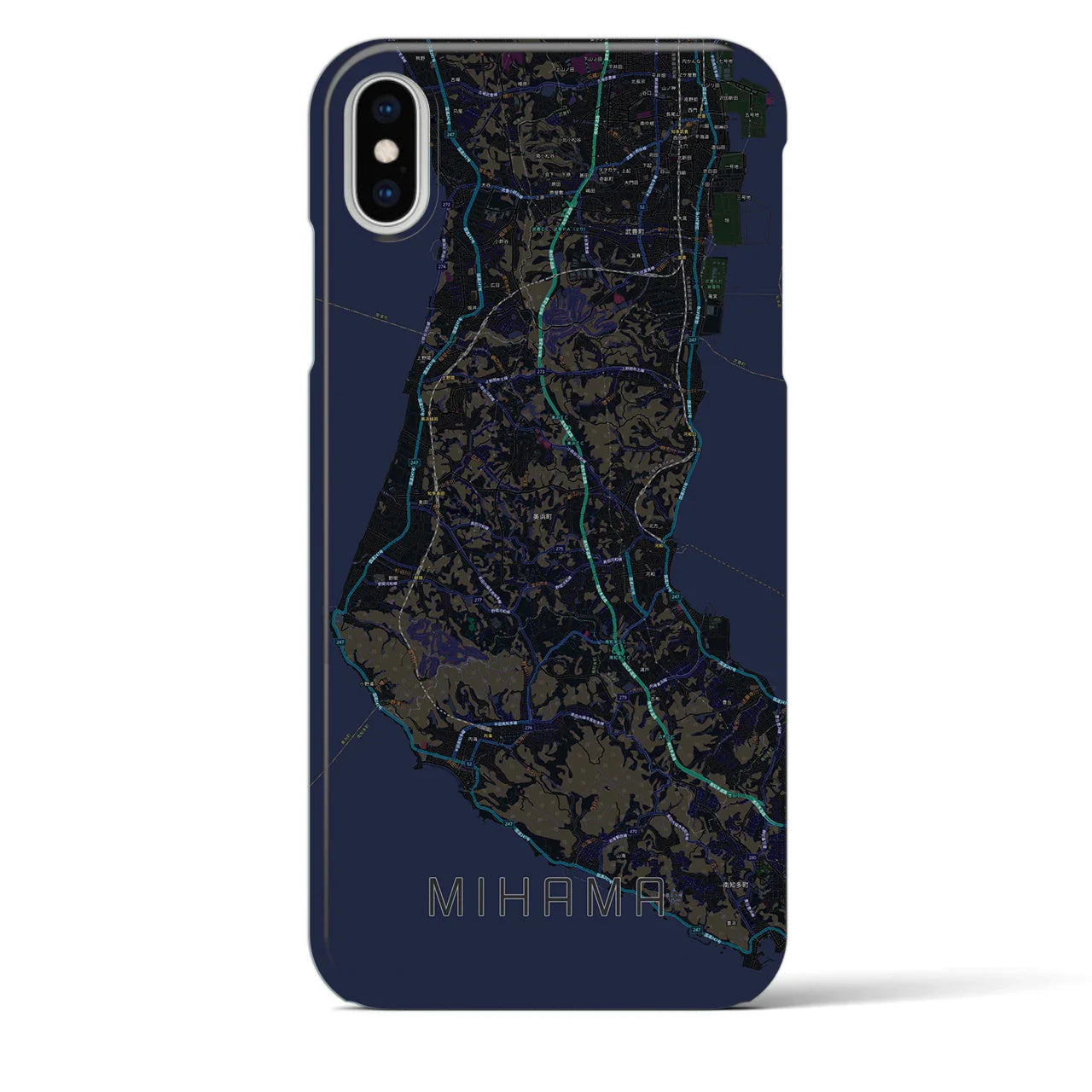 【美浜(愛知県)】地図柄iPhoneケース(バックカバータイプ)