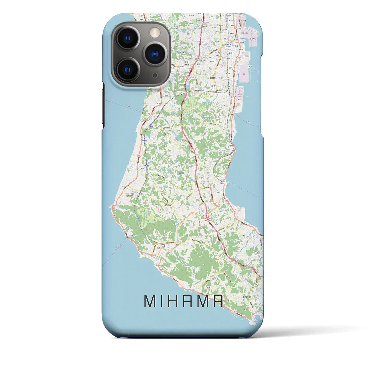 【美浜(愛知県)】地図柄iPhoneケース(バックカバータイプ)