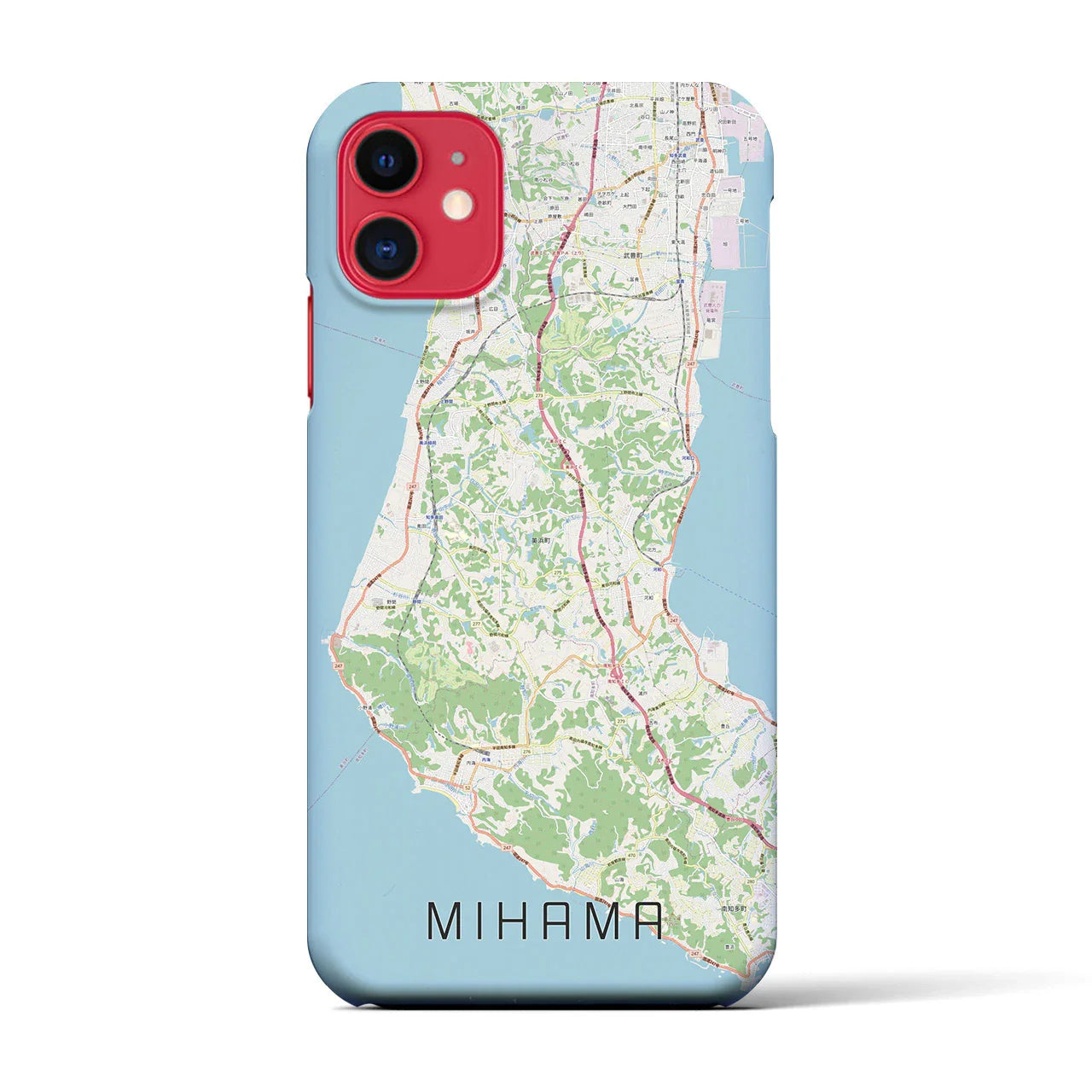 【美浜(愛知県)】地図柄iPhoneケース(バックカバータイプ)