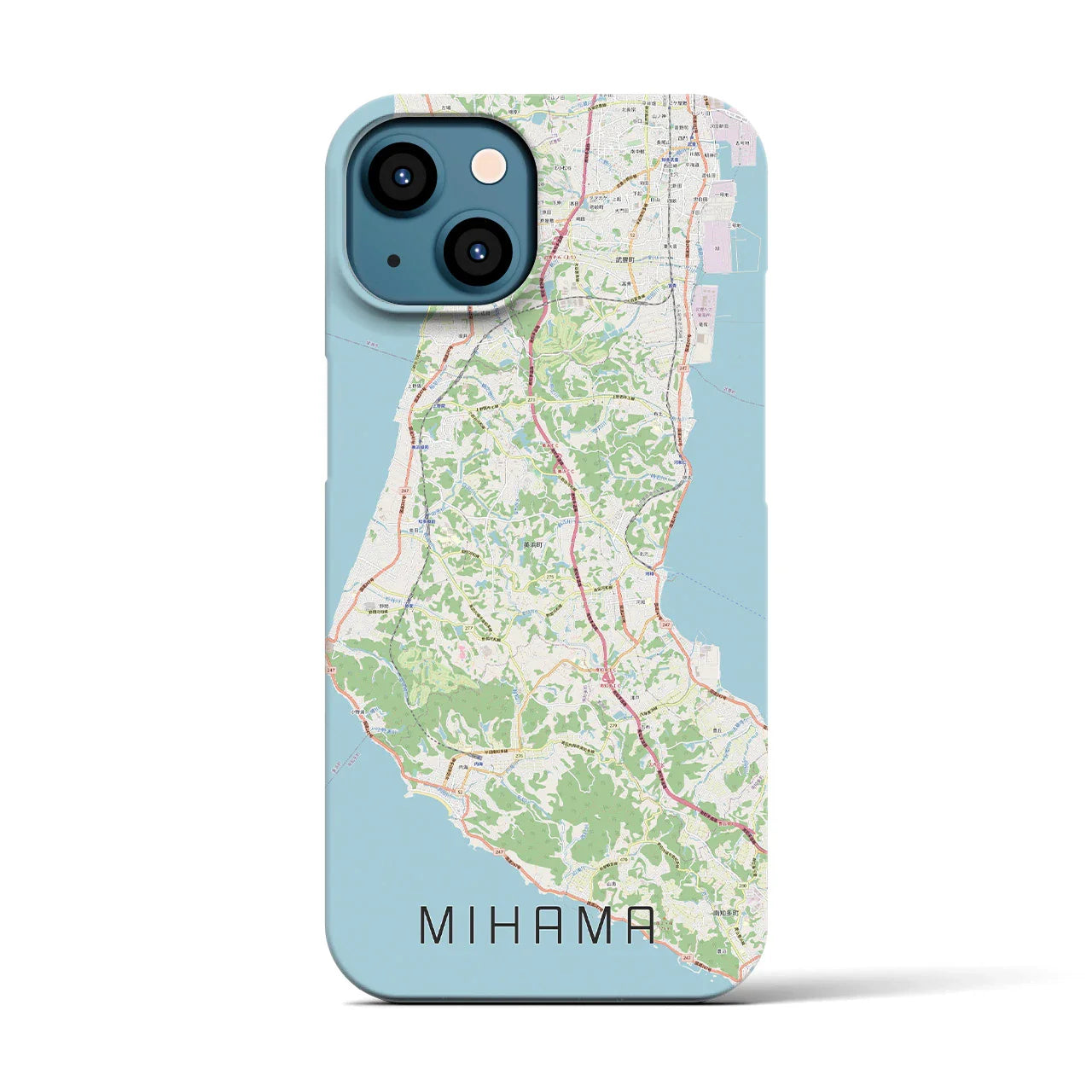 【美浜(愛知県)】地図柄iPhoneケース(バックカバータイプ)