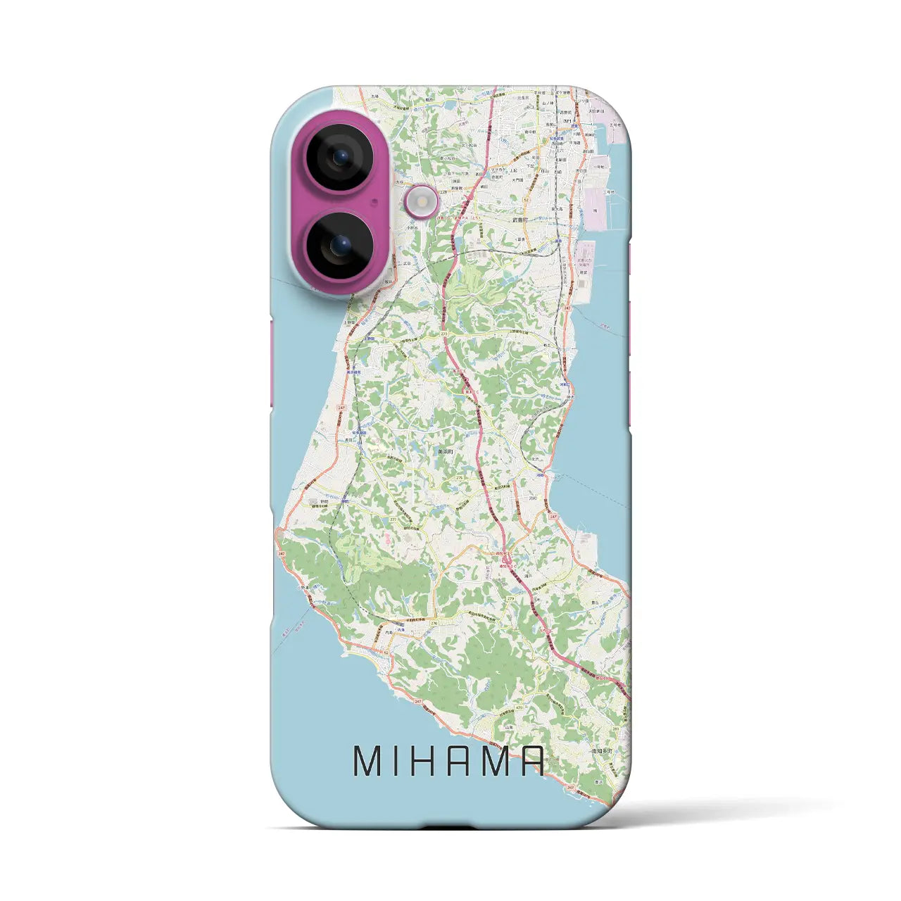 【美浜(愛知県)】地図柄iPhoneケース(バックカバータイプ)