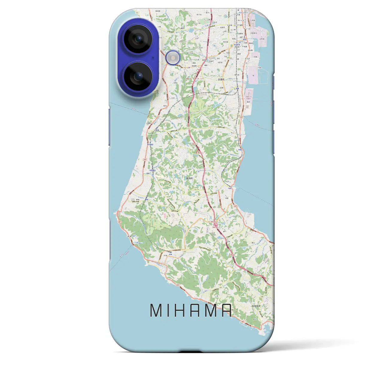 【美浜(愛知県)】地図柄iPhoneケース(バックカバータイプ)ナチュラル・iPhone 16 Pro Max 用