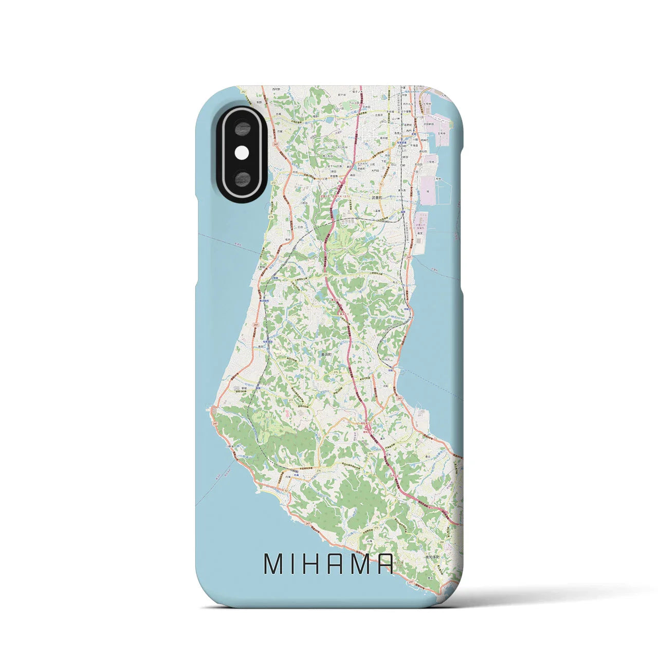 【美浜(愛知県)】地図柄iPhoneケース(バックカバータイプ)