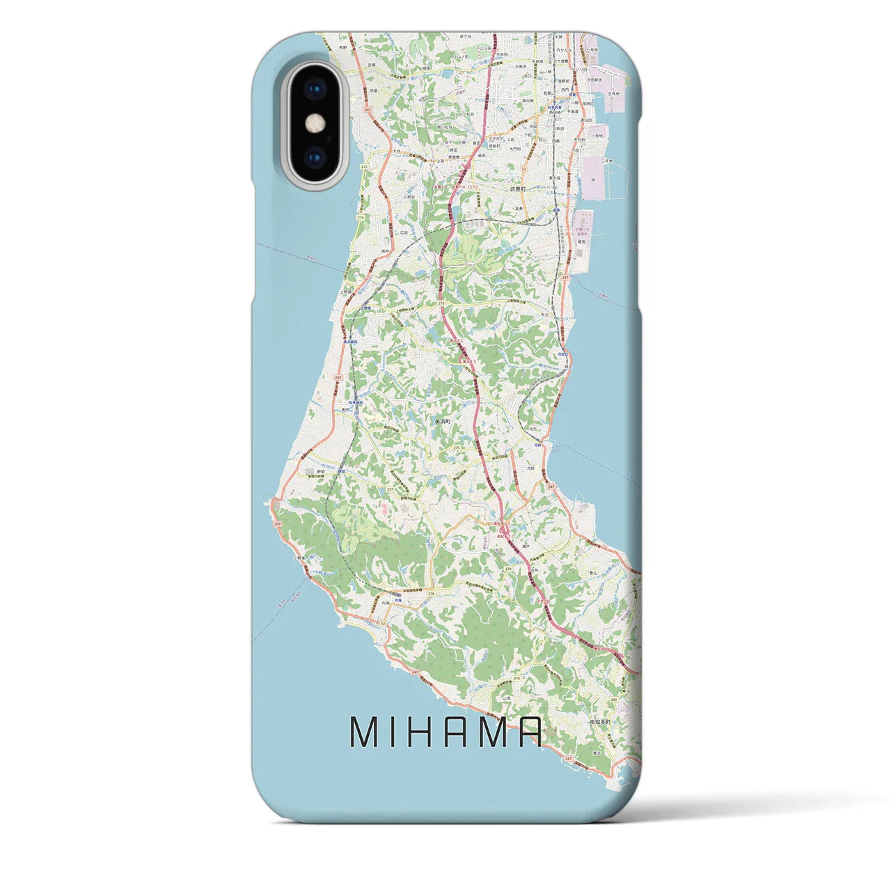 【美浜(愛知県)】地図柄iPhoneケース(バックカバータイプ)