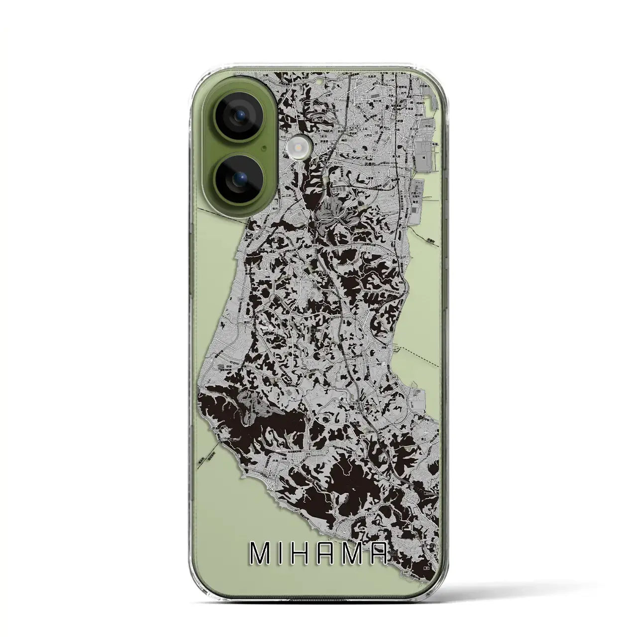 【美浜(愛知県)】地図柄iPhoneケース(クリアタイプ)モノトーン・iPhone 17 Pro Max 用