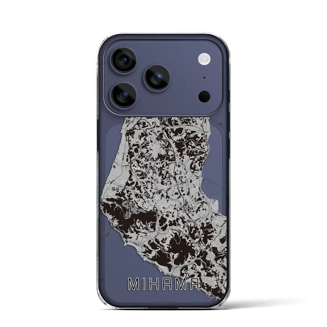 【美浜(愛知県)】地図柄iPhoneケース(クリアタイプ)モノトーン・iPhone 17 Pro Max 用