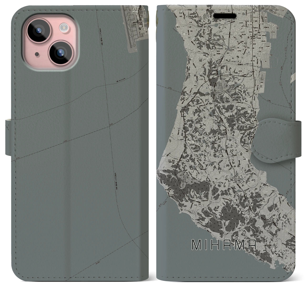 【美浜(愛知県)】地図柄iPhoneケース(手帳タイプ)