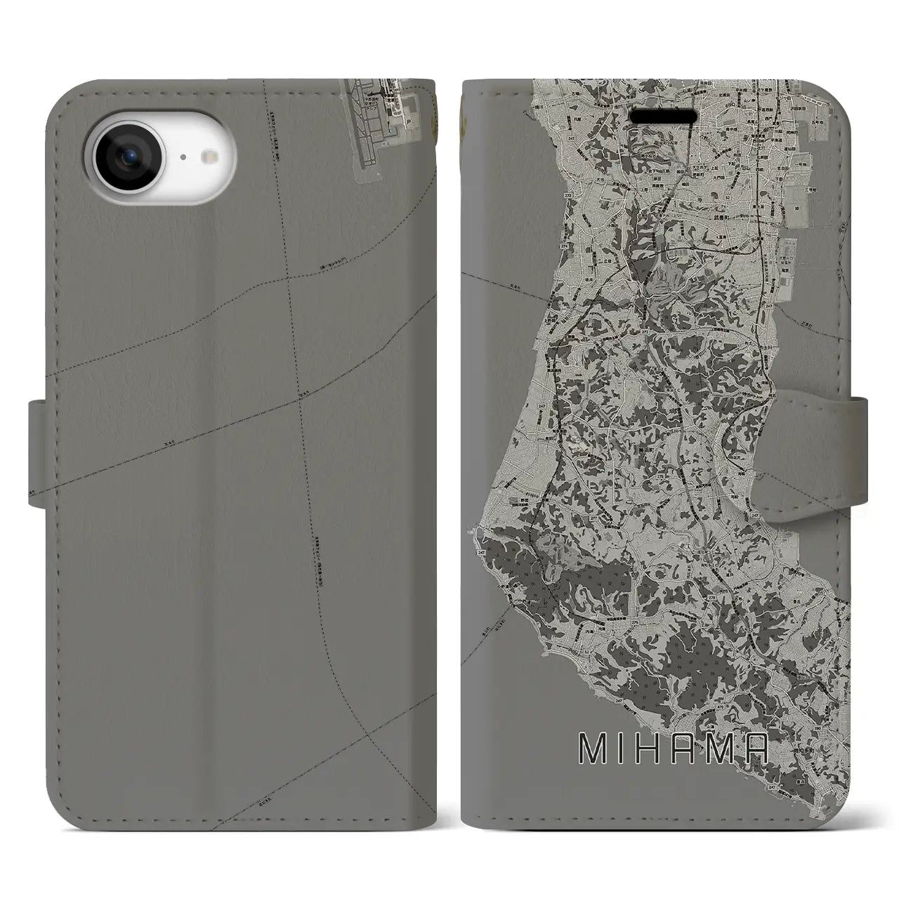 【美浜(愛知県)】地図柄iPhoneケース(手帳タイプ)