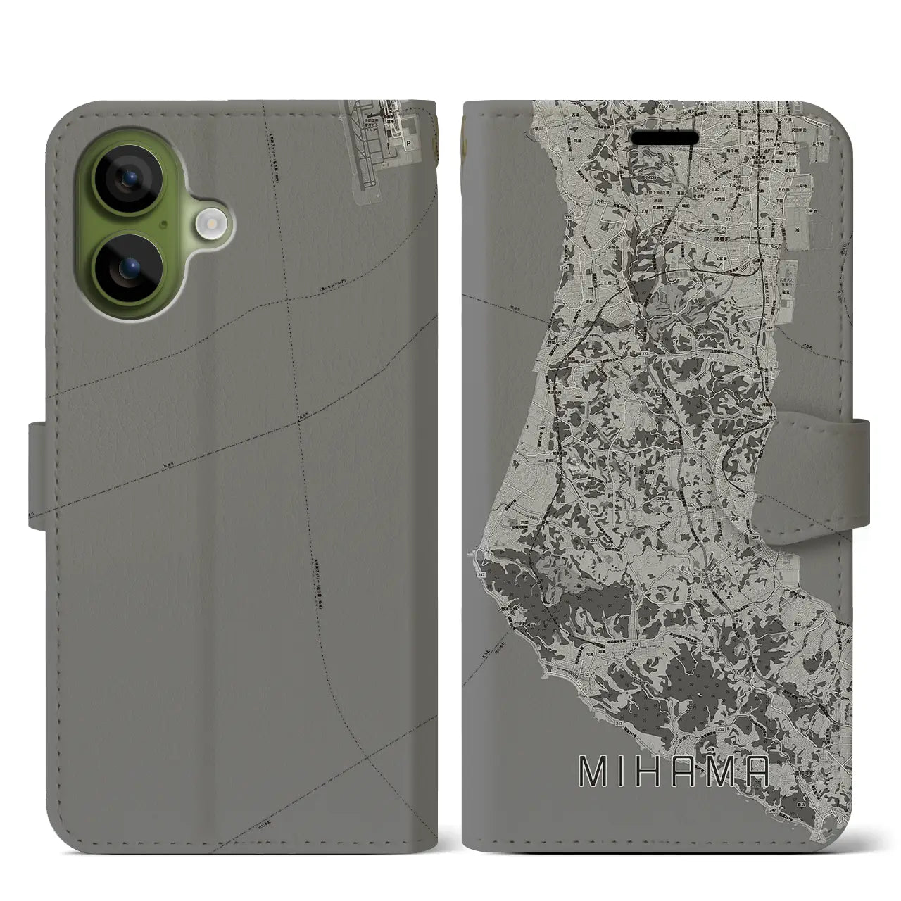 【美浜(愛知県)】地図柄iPhoneケース(手帳タイプ)