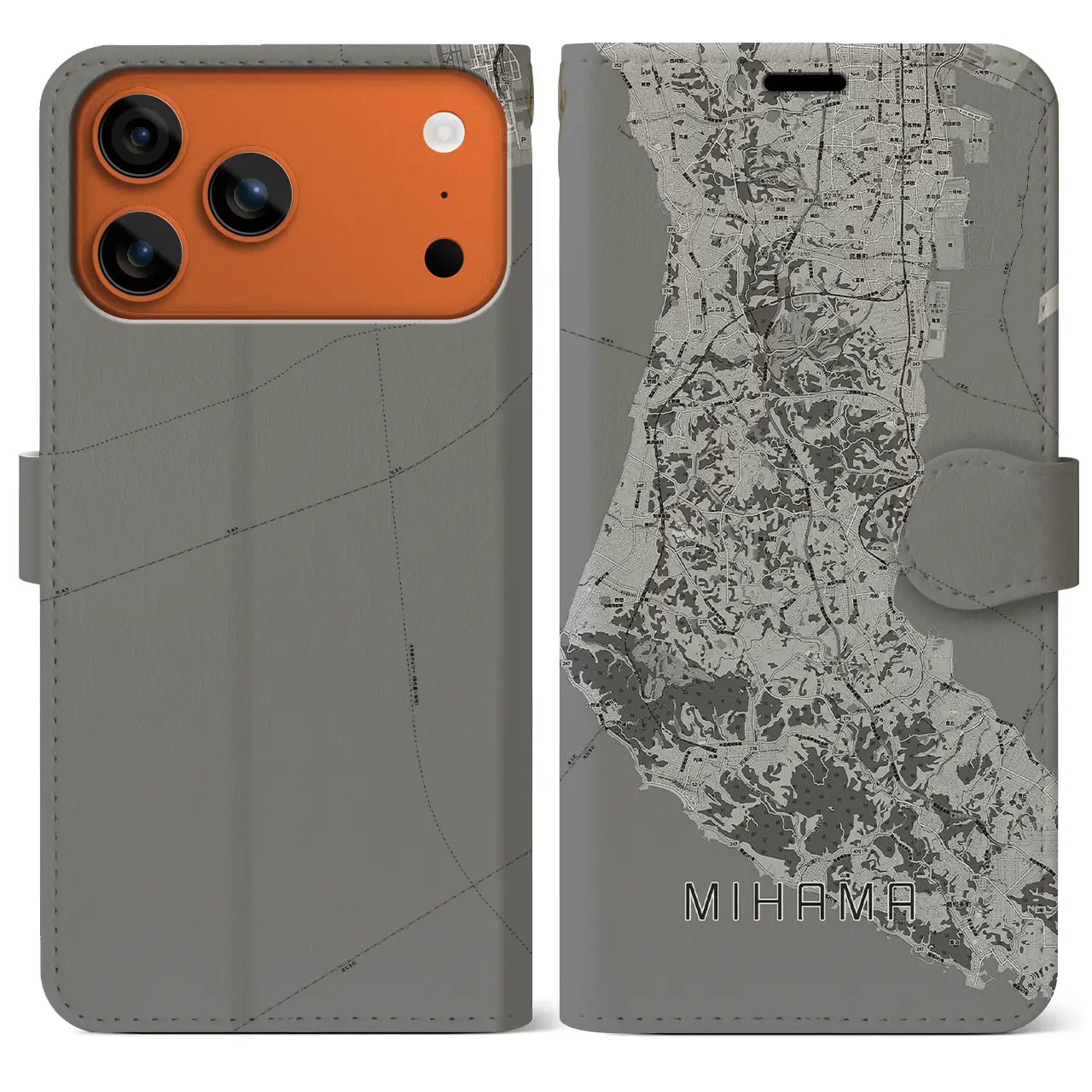 【美浜(愛知県)】地図柄iPhoneケース(手帳タイプ)