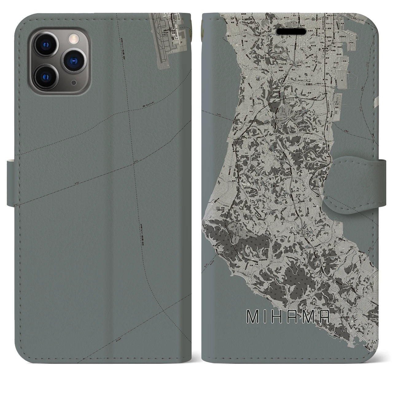 【美浜(愛知県)】地図柄iPhoneケース(手帳タイプ)