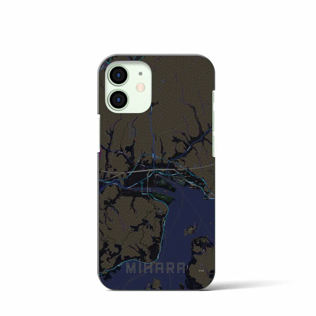【三原(広島県)】地図柄iPhoneケース(バックカバータイプ)