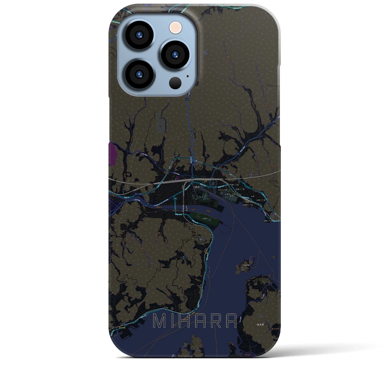 【三原(広島県)】地図柄iPhoneケース(バックカバータイプ)