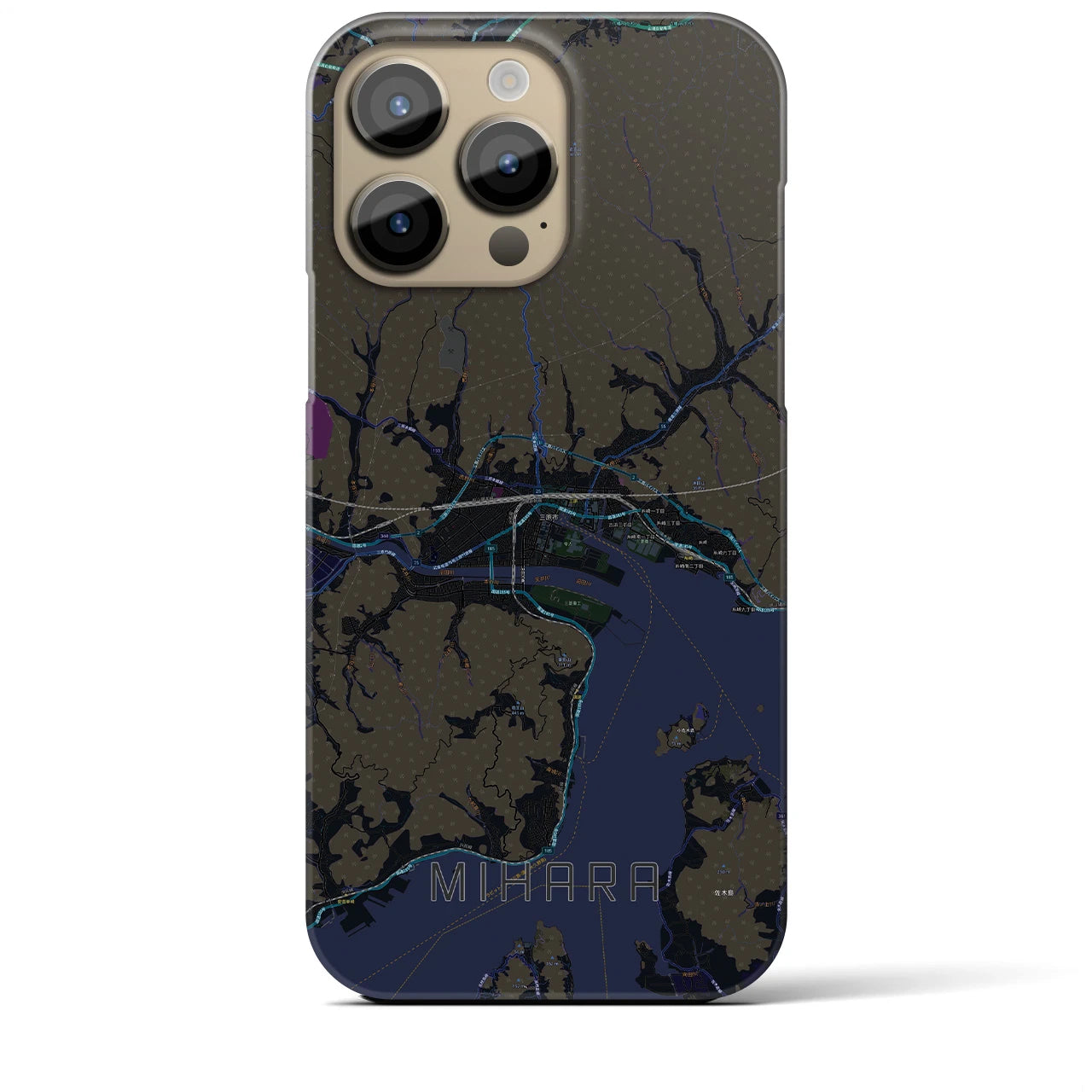 【三原(広島県)】地図柄iPhoneケース(バックカバータイプ)