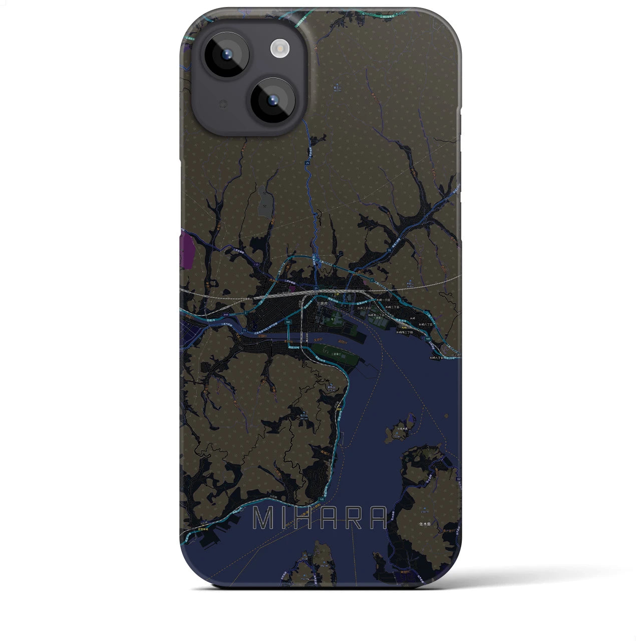 【三原(広島県)】地図柄iPhoneケース(バックカバータイプ)