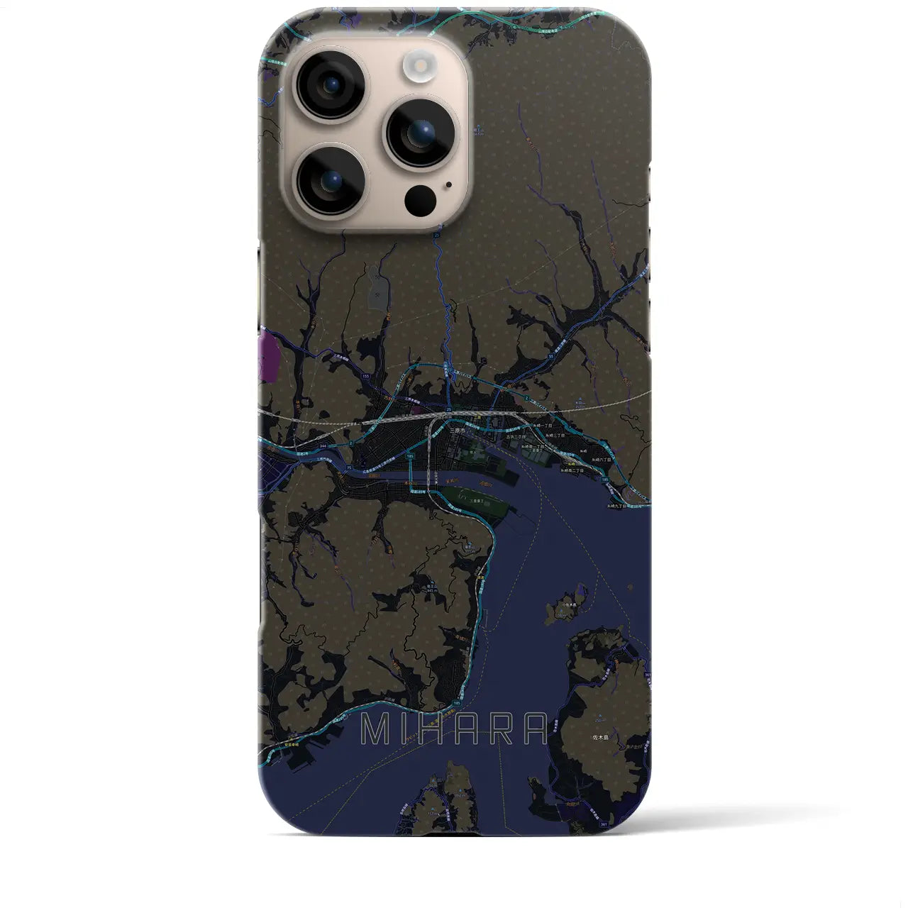 【三原(広島県)】地図柄iPhoneケース(バックカバータイプ)