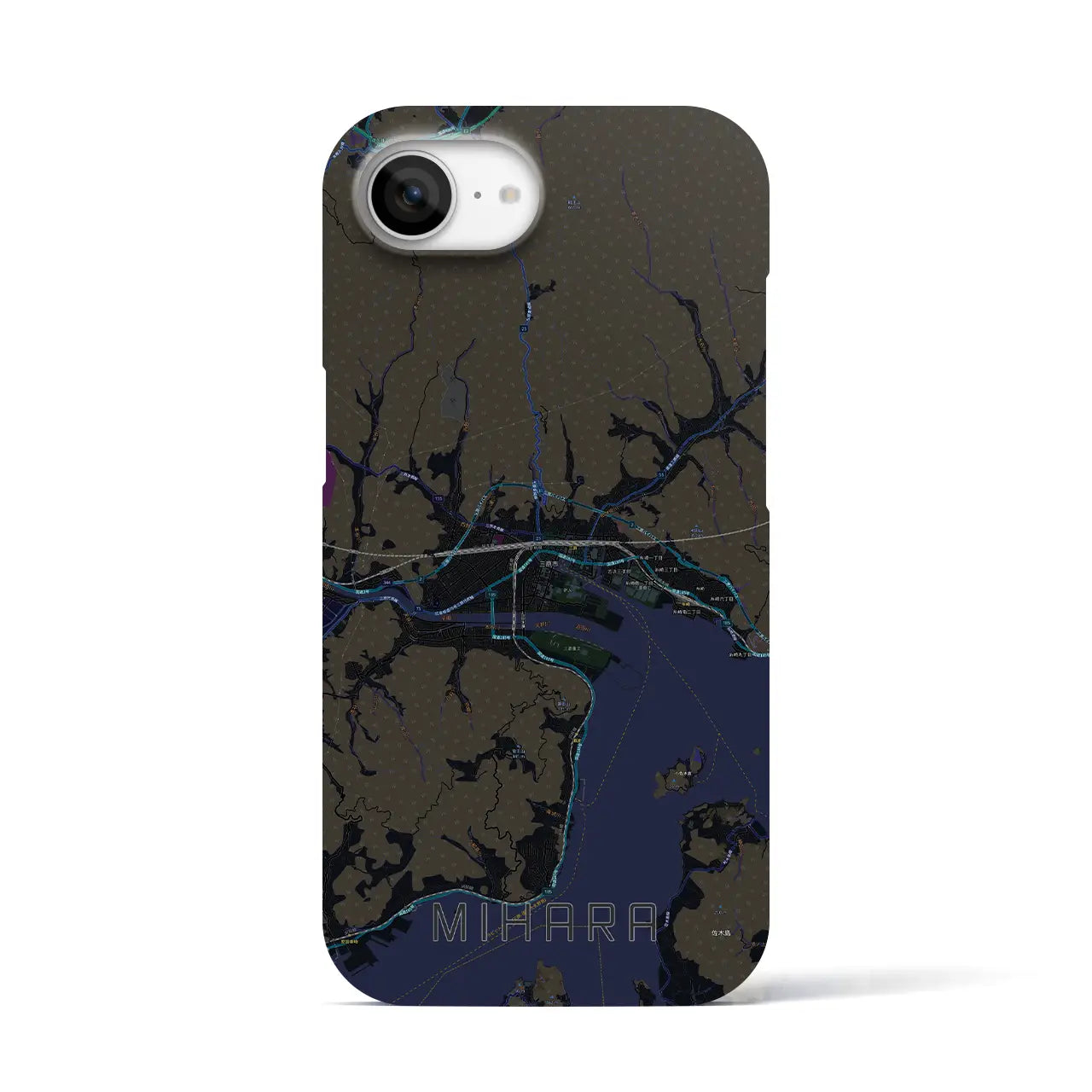 【三原(広島県)】地図柄iPhoneケース(バックカバータイプ)