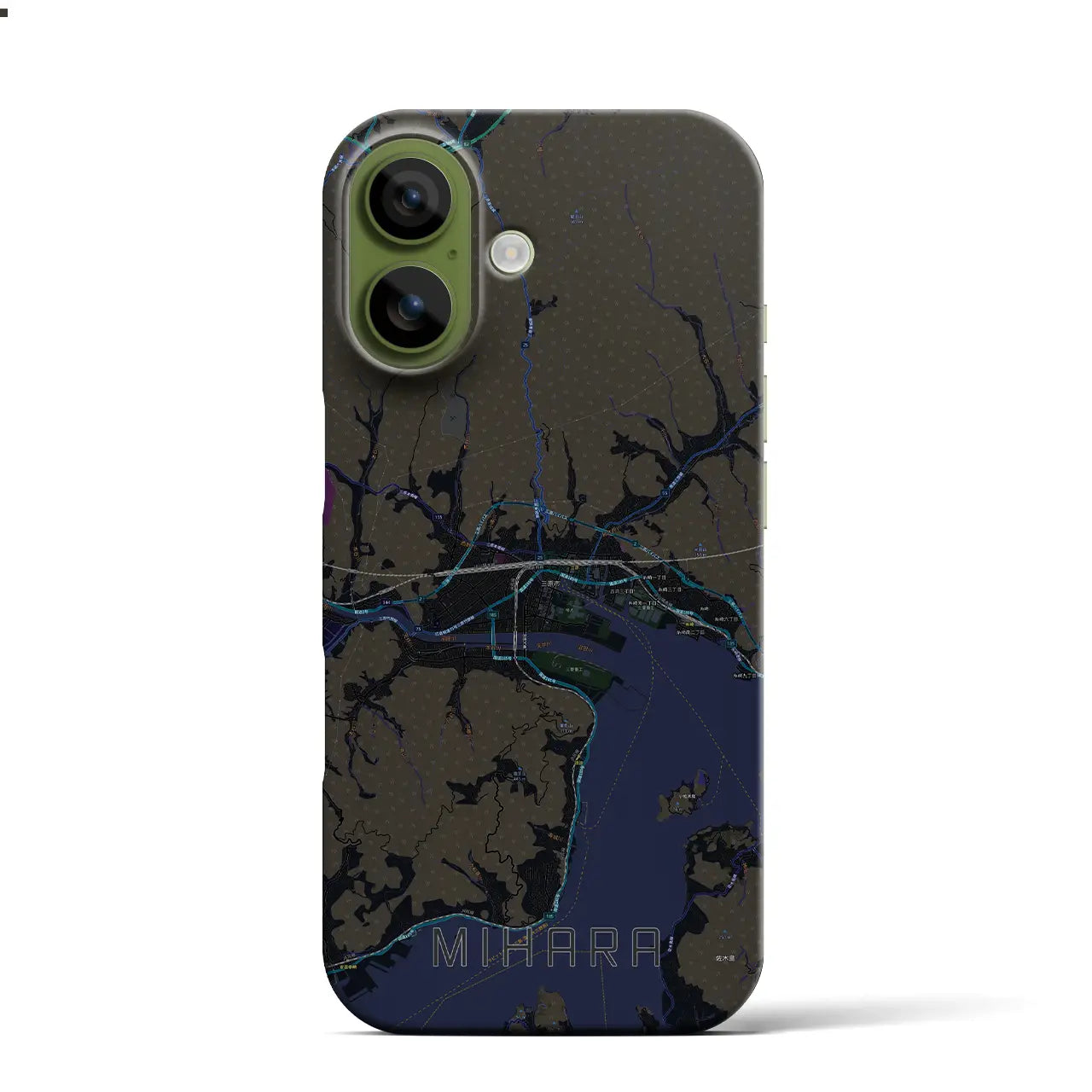 【三原(広島県)】地図柄iPhoneケース(バックカバータイプ)