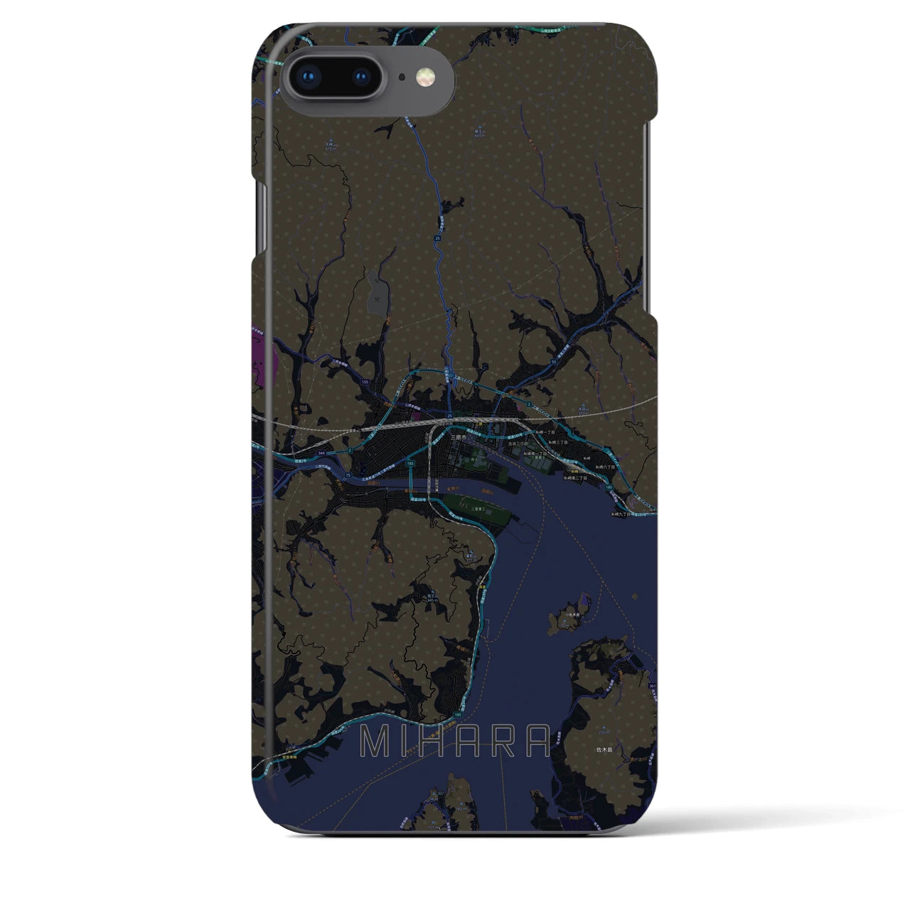 【三原(広島県)】地図柄iPhoneケース(バックカバータイプ)