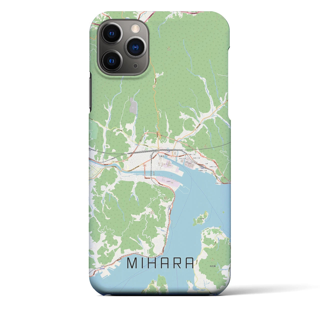 【三原(広島県)】地図柄iPhoneケース(バックカバータイプ)