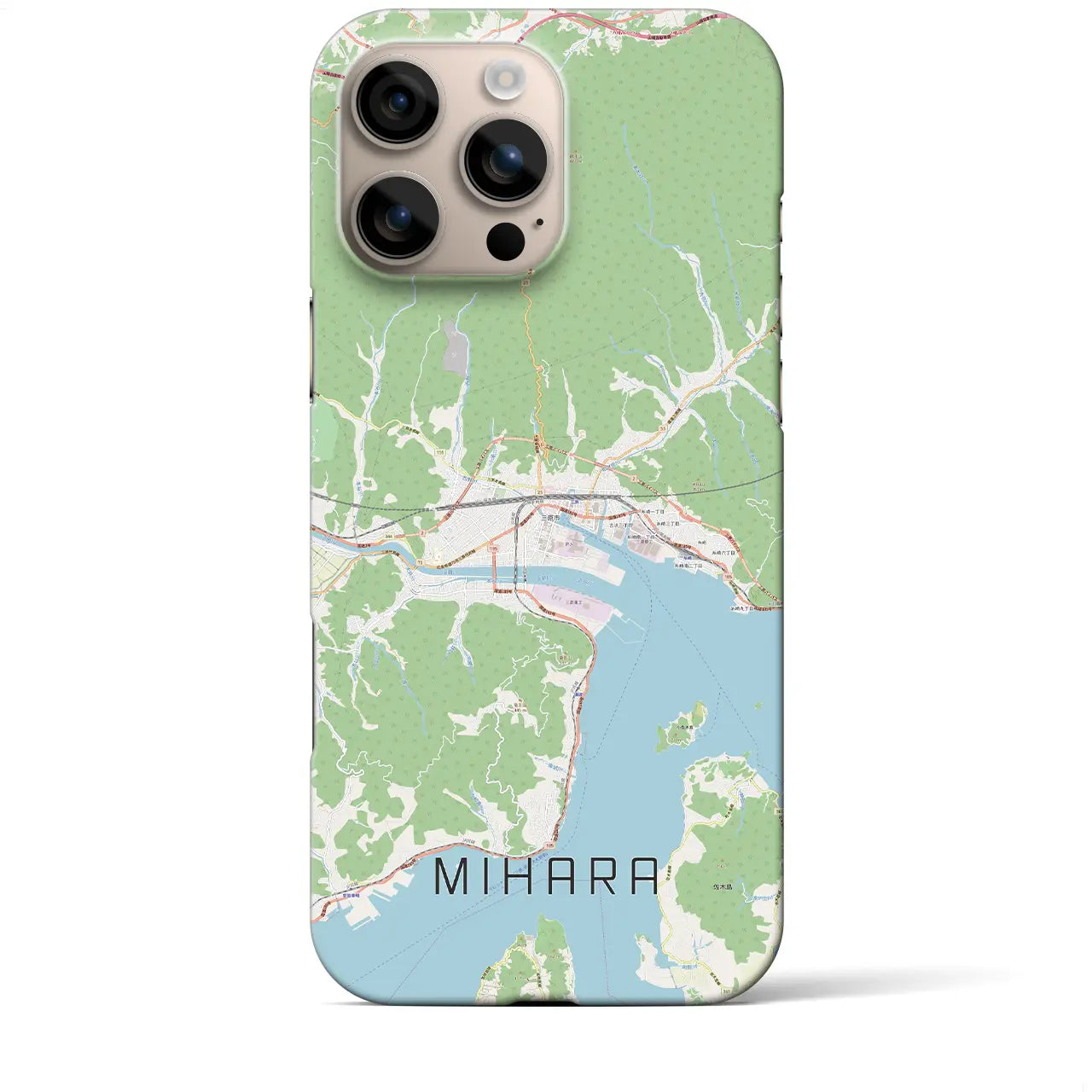 【三原(広島県)】地図柄iPhoneケース(バックカバータイプ)