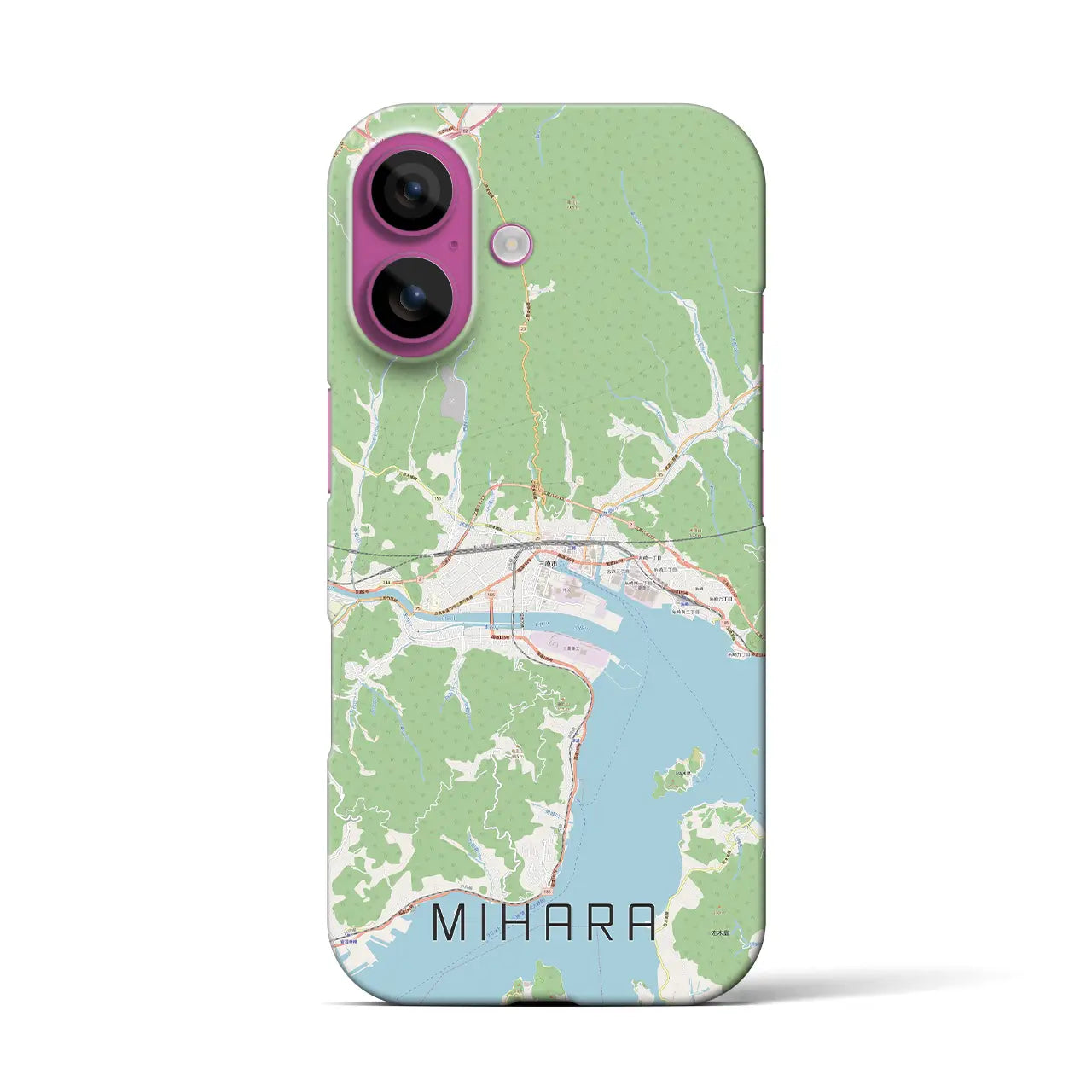 【三原(広島県)】地図柄iPhoneケース(バックカバータイプ)