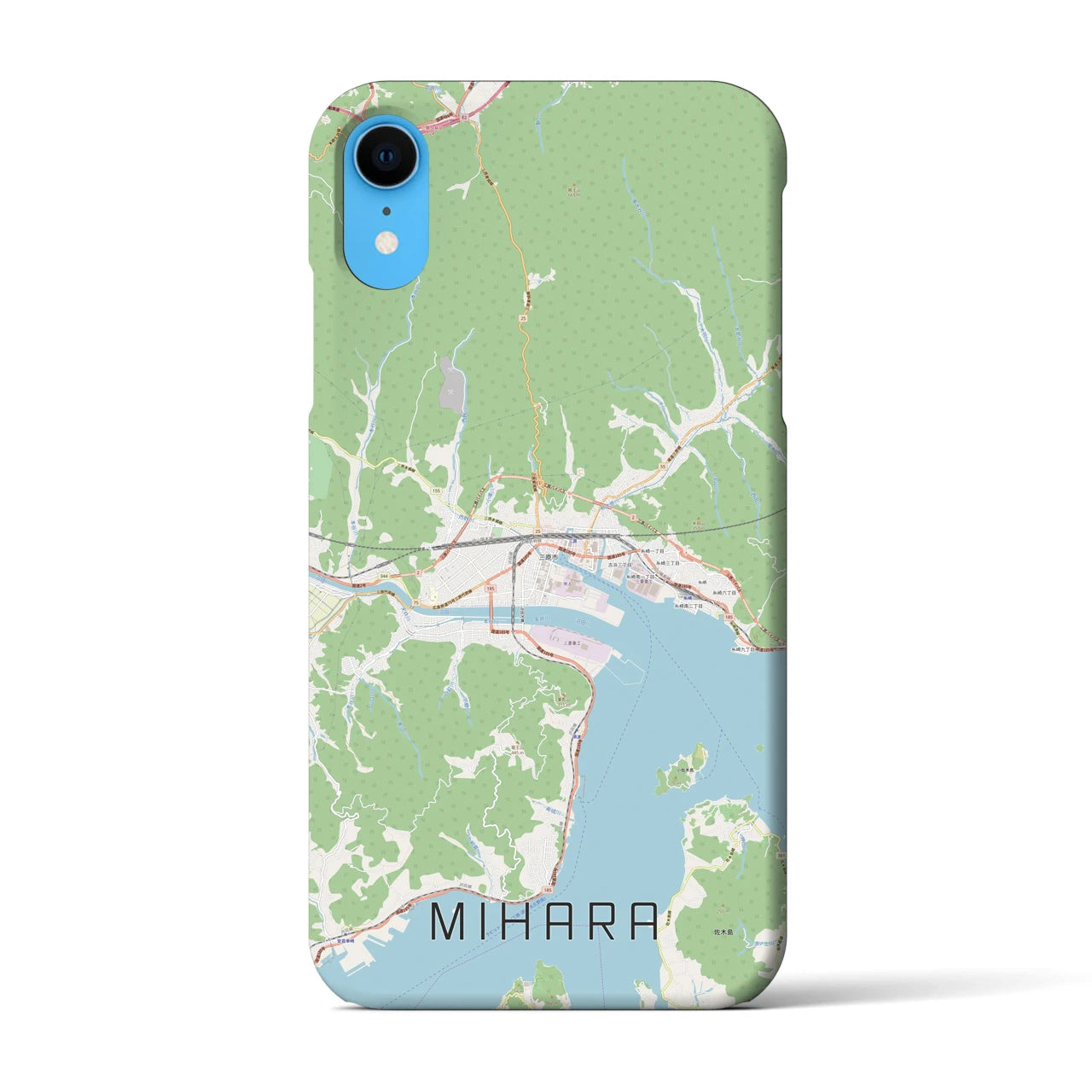 【三原(広島県)】地図柄iPhoneケース(バックカバータイプ)