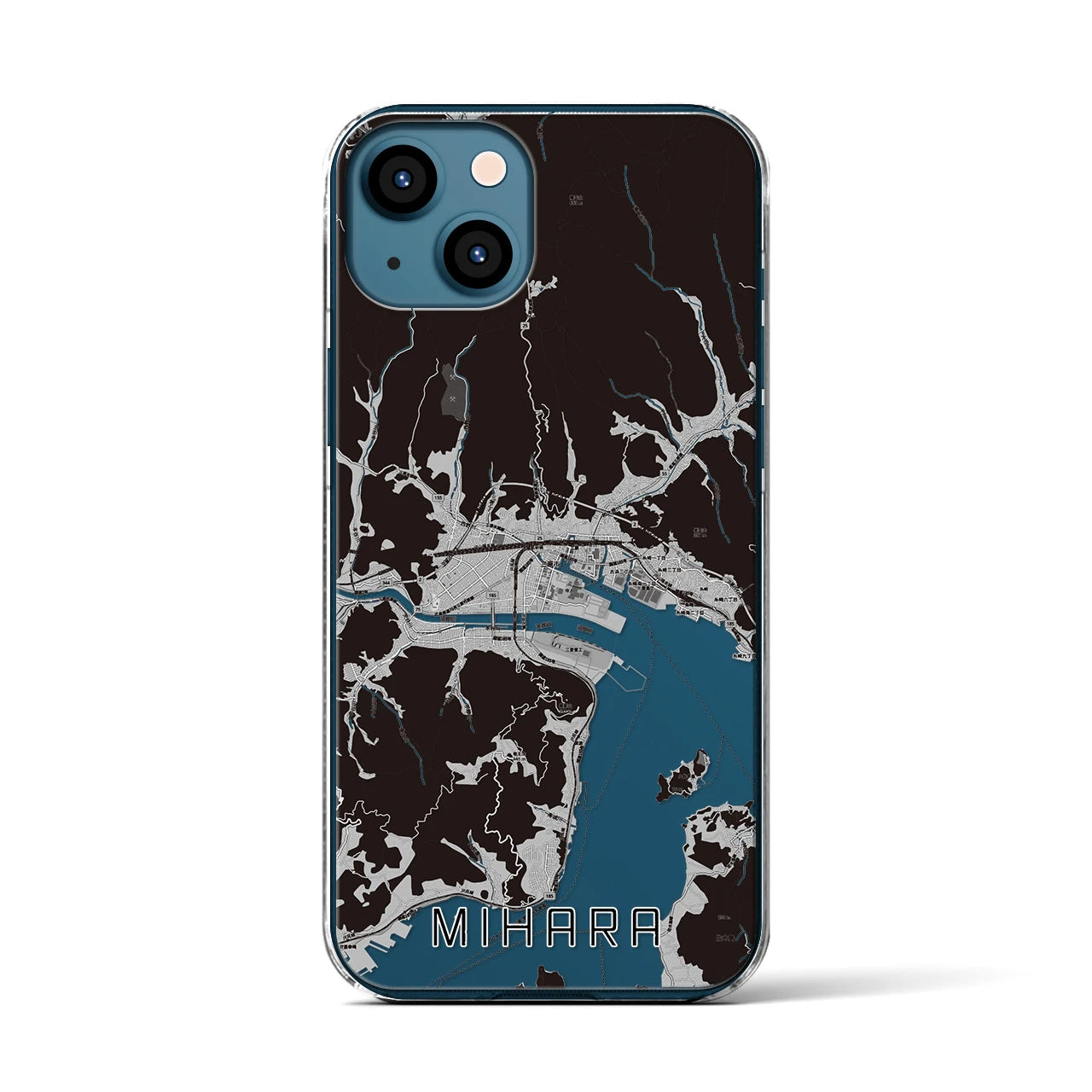 【三原(広島県)】地図柄iPhoneケース(クリアタイプ)