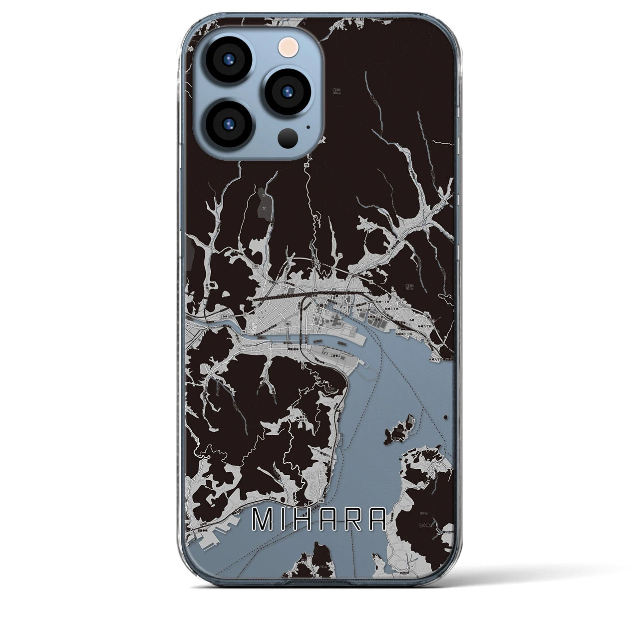 【三原(広島県)】地図柄iPhoneケース(クリアタイプ)