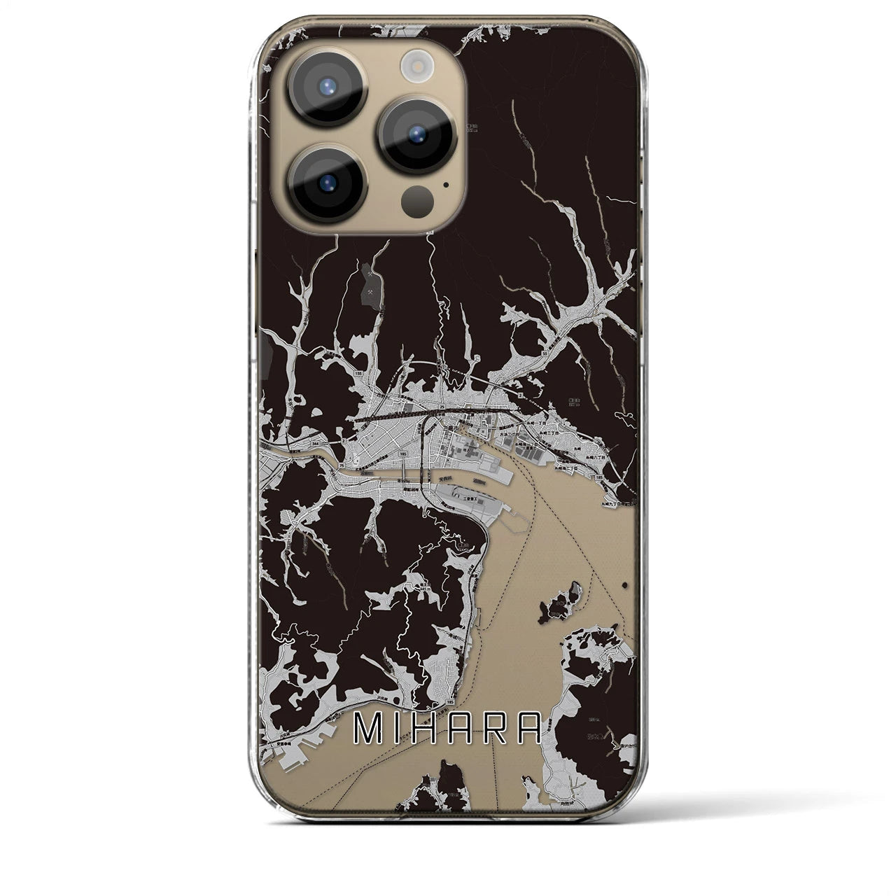 【三原(広島県)】地図柄iPhoneケース(クリアタイプ)