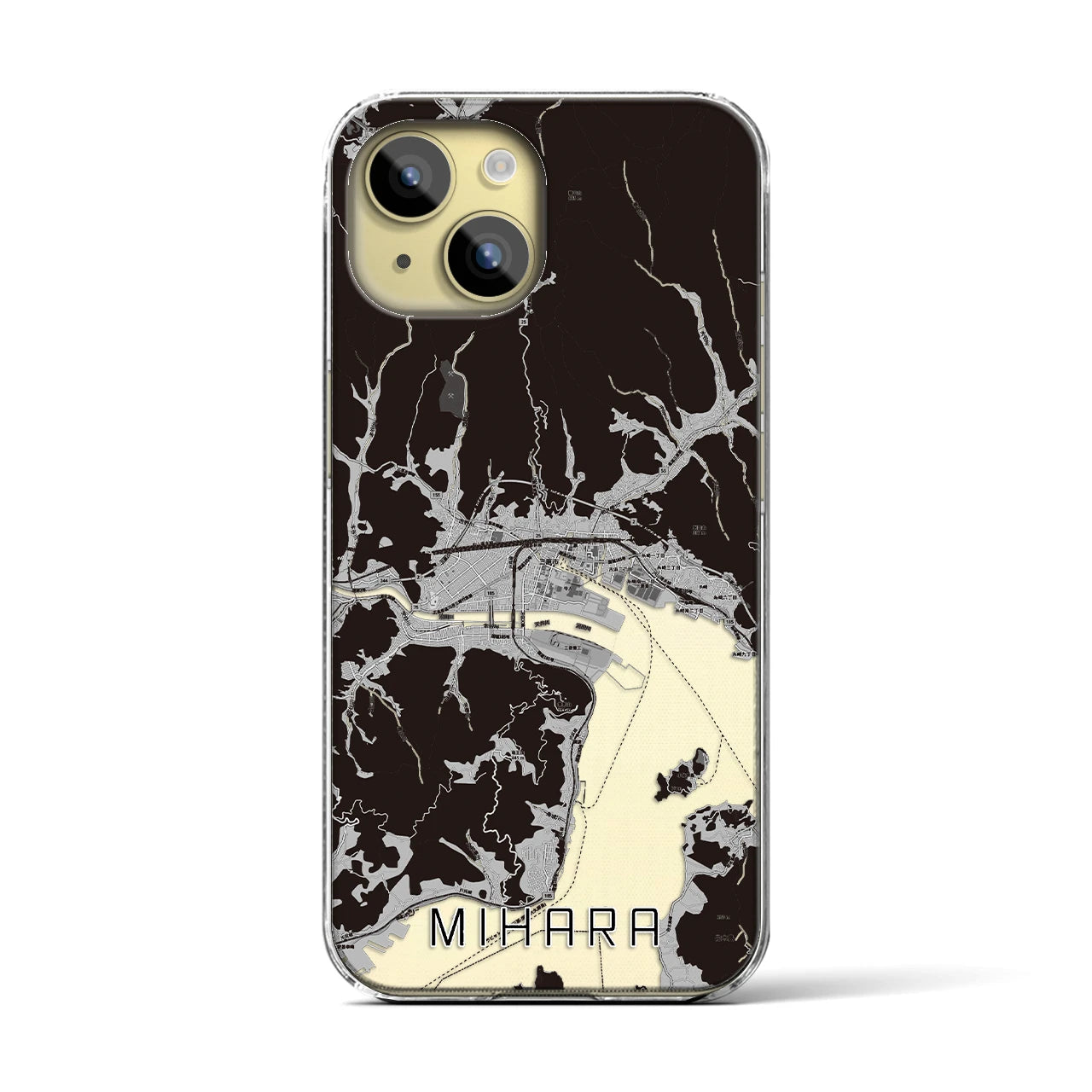 【三原(広島県)】地図柄iPhoneケース(クリアタイプ)