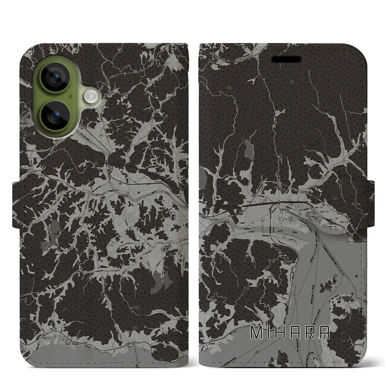 【三原(広島県)】地図柄iPhoneケース(手帳タイプ)