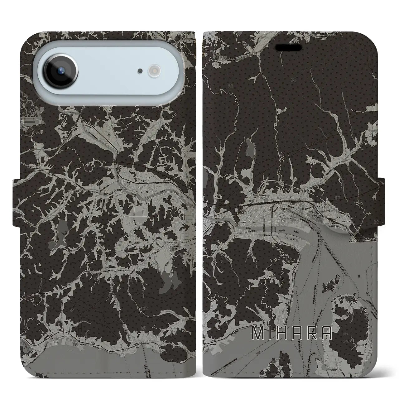 【三原(広島県)】地図柄iPhoneケース(手帳タイプ)