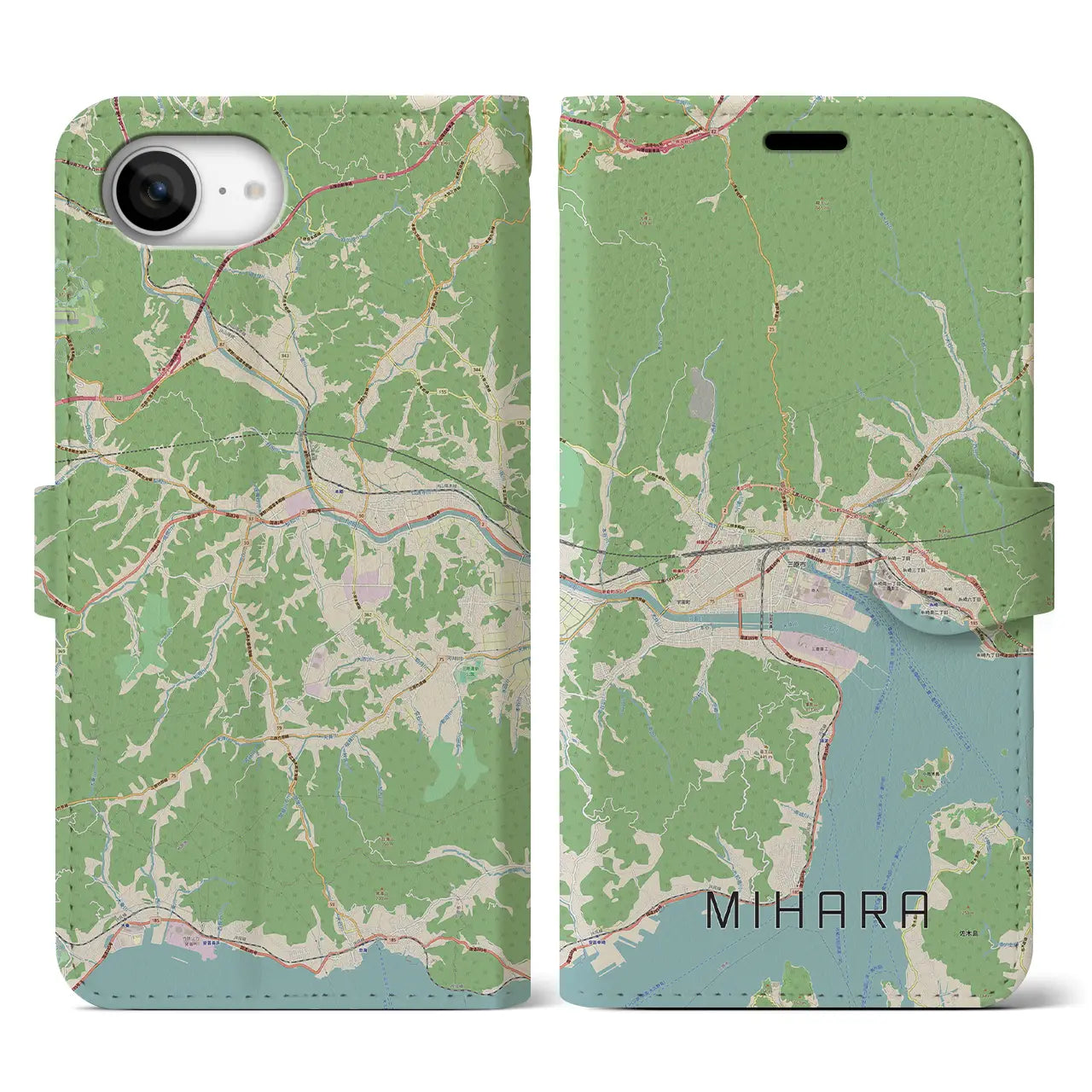 【三原(広島県)】地図柄iPhoneケース(手帳タイプ)