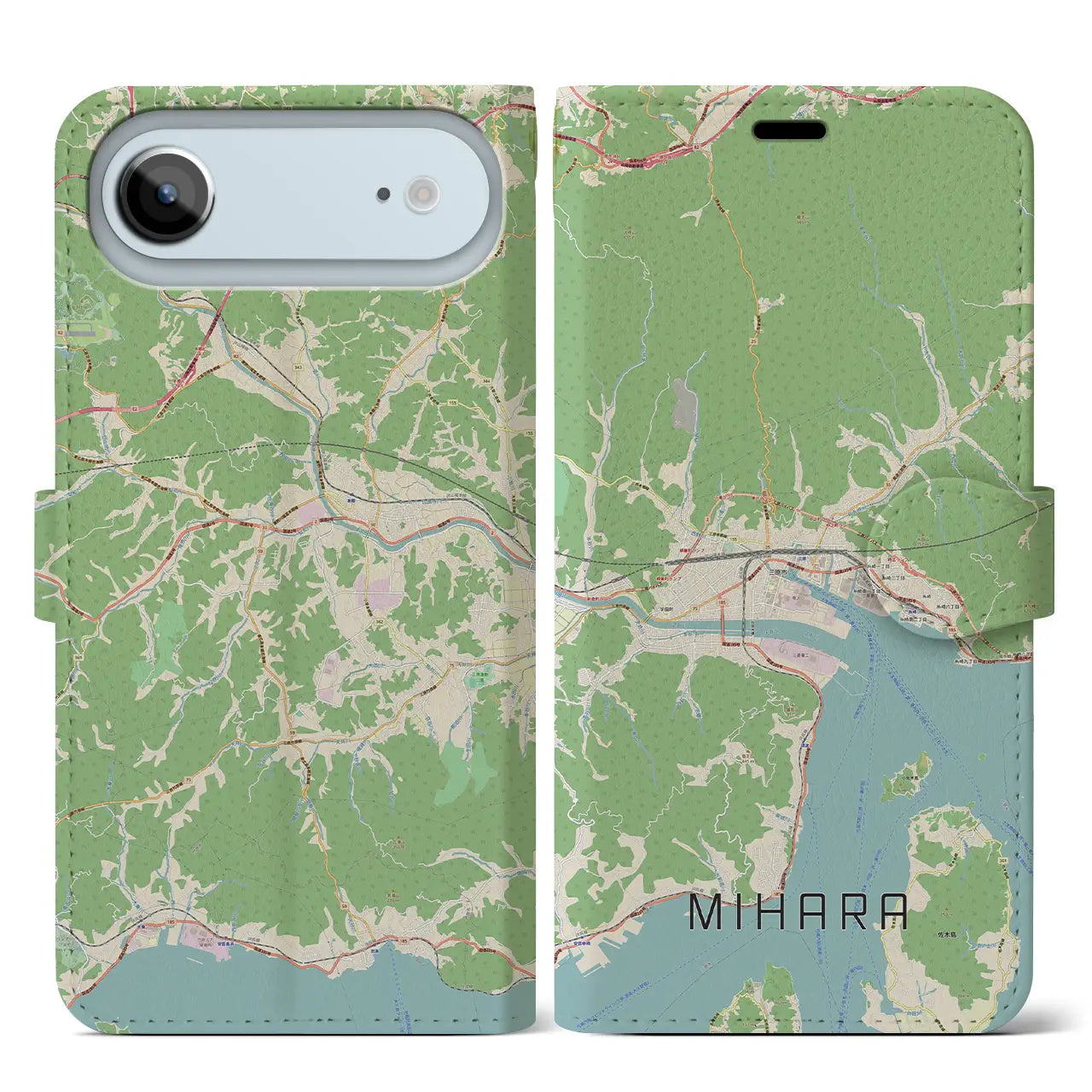 【三原(広島県)】地図柄iPhoneケース(手帳タイプ)