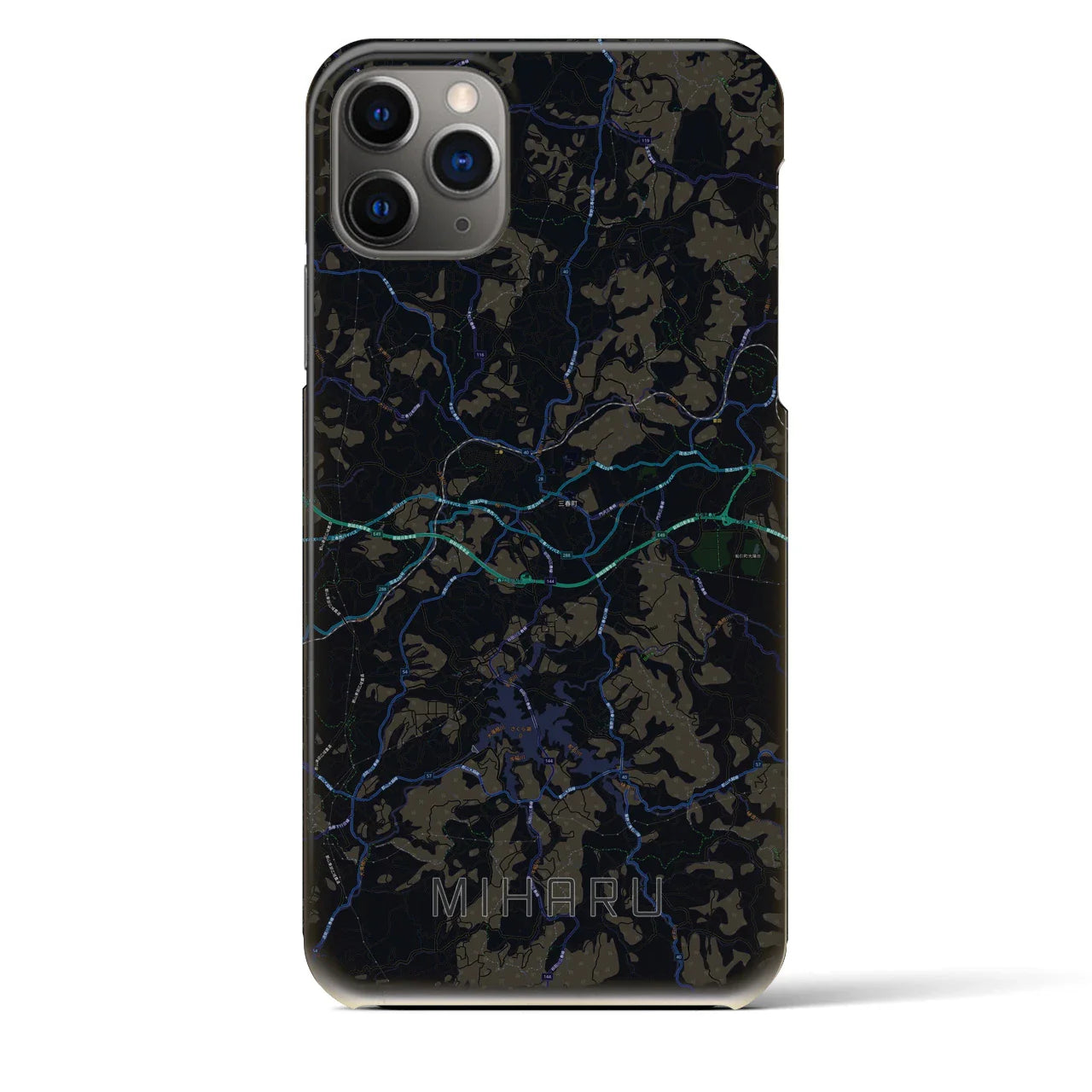 【三春(福島県)】地図柄iPhoneケース(バックカバータイプ)