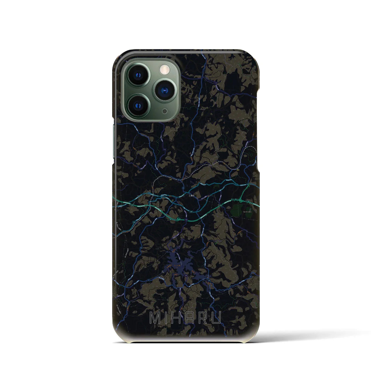 【三春(福島県)】地図柄iPhoneケース(バックカバータイプ)