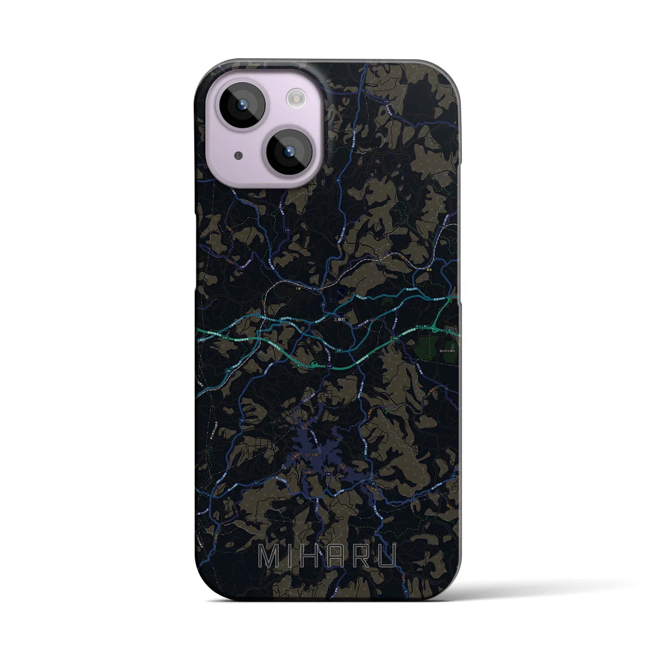 【三春(福島県)】地図柄iPhoneケース(バックカバータイプ)
