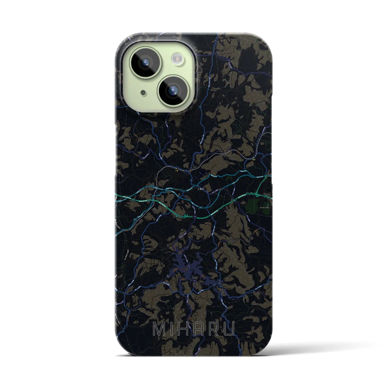 【三春(福島県)】地図柄iPhoneケース(バックカバータイプ)