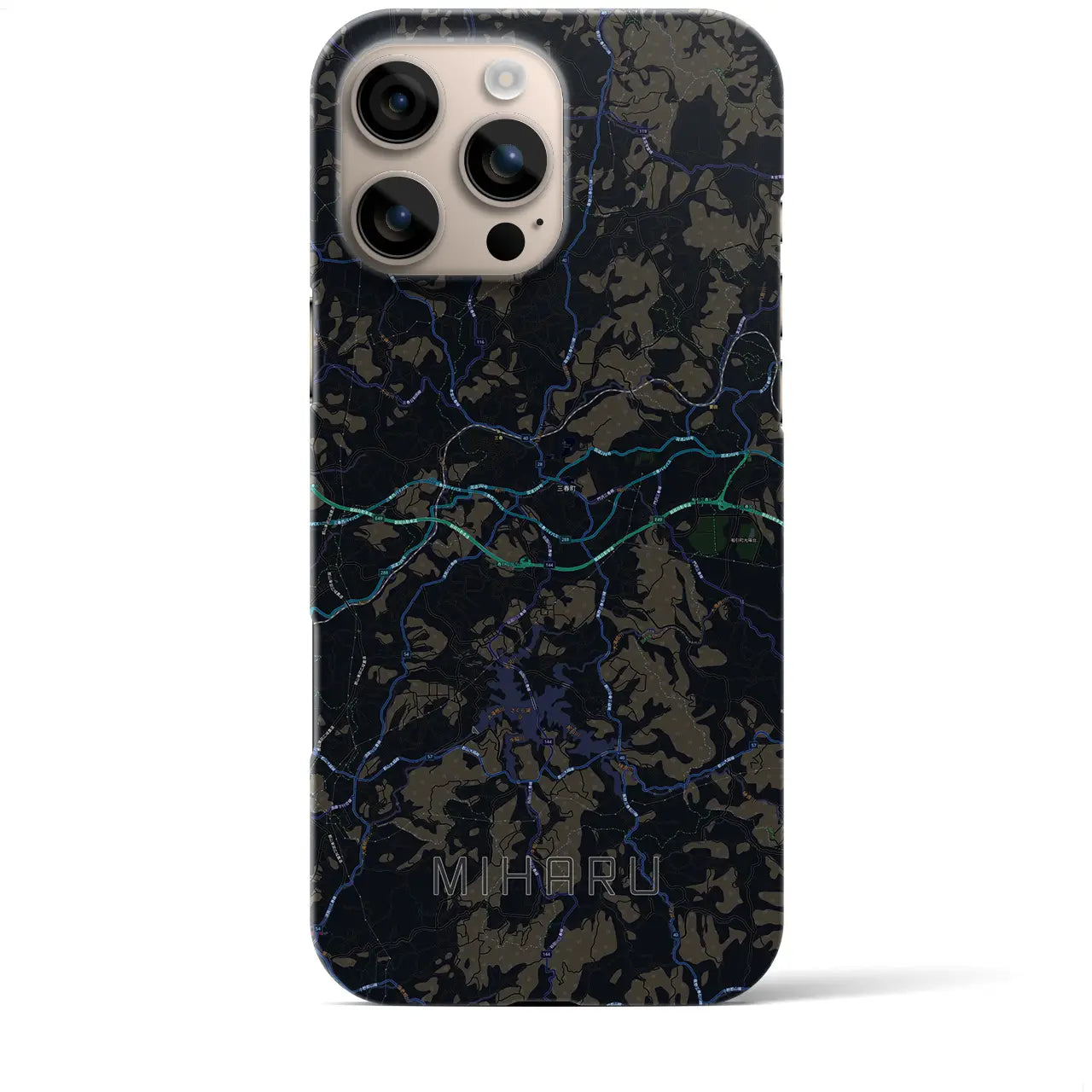 【三春(福島県)】地図柄iPhoneケース(バックカバータイプ)